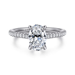 Abbie - 14K White Gold Oval Diamond Engagement Ring