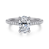 Abbie - 14K White Gold Oval Diamond Engagement Ring