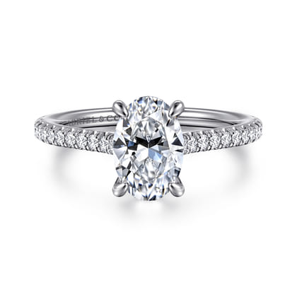 Abbie - 14K White Gold Oval Diamond Engagement Ring