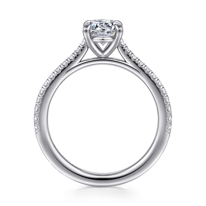 Abbie - 14K White Gold Oval Diamond Engagement Ring
