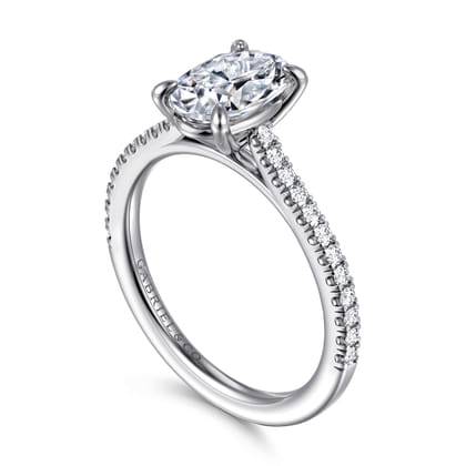 Abbie - 14K White Gold Oval Diamond Engagement Ring