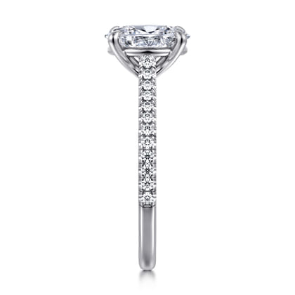 Abbie - 14K White Gold Oval Diamond Engagement Ring