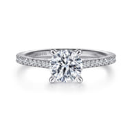 Abbie - 14K White Gold Round Diamond Engagement Ring