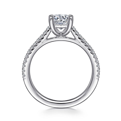 Abbie - 14K White Gold Round Diamond Engagement Ring - 0.2 ct - Shot 2