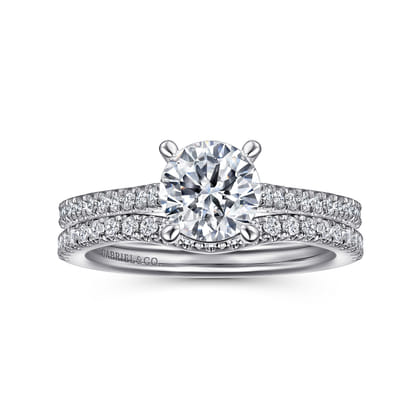 Abbie - 14K White Gold Round Diamond Engagement Ring