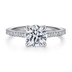 Abbie - 14K White Gold Round Diamond Engagement Ring
