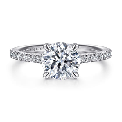 Abbie - 14K White Gold Round Diamond Engagement Ring