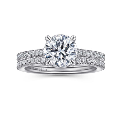 Abbie - 14K White Gold Round Diamond Engagement Ring