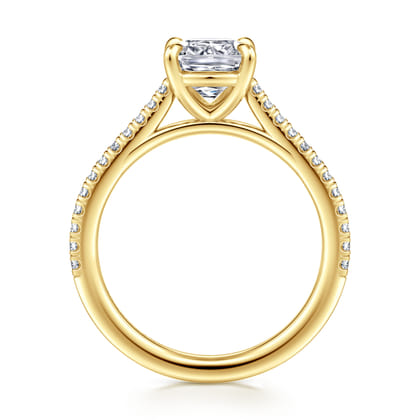 Abbie - 14K Yellow Gold Cushion Cut Diamond Engagement Ring