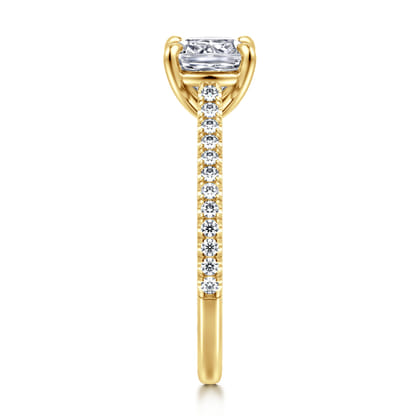 Abbie - 14K Yellow Gold Cushion Cut Diamond Engagement Ring