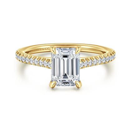 Abbie - 14K Yellow Gold Emerald Cut Diamond Engagement Ring