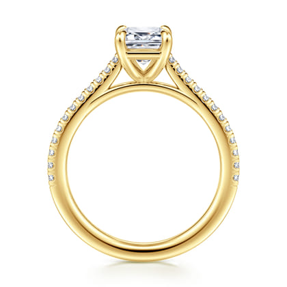 Abbie - 14K Yellow Gold Emerald Cut Diamond Engagement Ring