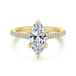 Abbie - 14K Yellow Gold Marquise Shape Diamond Engagement Ring