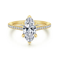 Abbie - 14K Yellow Gold Marquise Shape Diamond Engagement Ring
