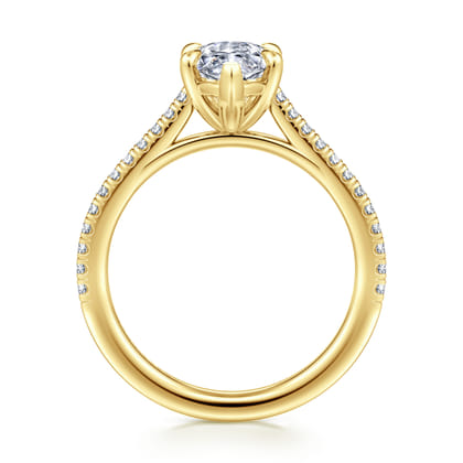 Abbie - 14K Yellow Gold Marquise Shape Diamond Engagement Ring