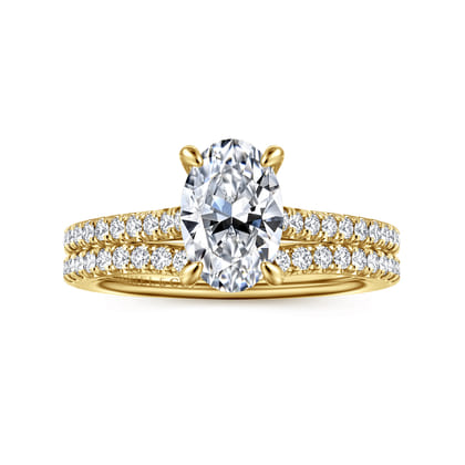Abbie - 14K Yellow Gold Oval Diamond Engagement Ring