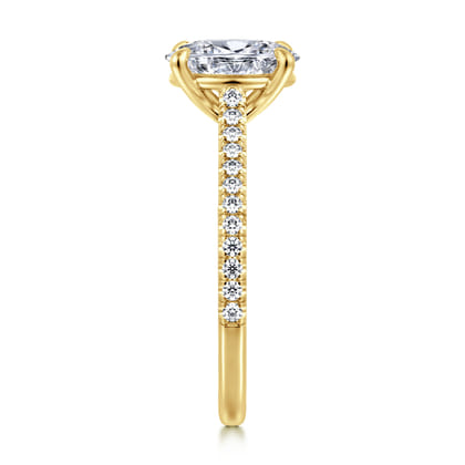 Abbie - 14K Yellow Gold Oval Diamond Engagement Ring