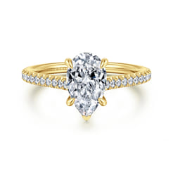 Abbie - 14K Yellow Gold Pear Shape Diamond Engagement Ring