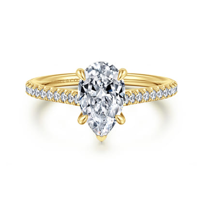 Abbie - 14K Yellow Gold Pear Shape Diamond Engagement Ring