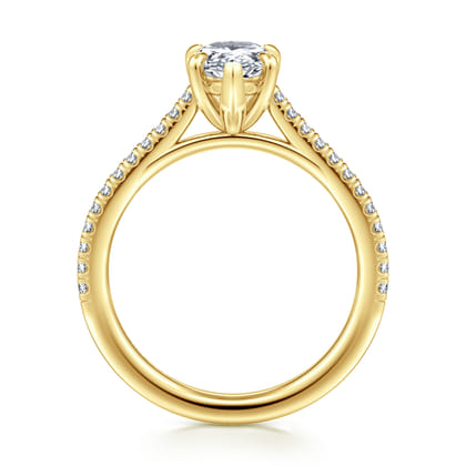 Abbie - 14K Yellow Gold Pear Shape Diamond Engagement Ring