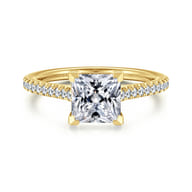 Abbie - 14K Yellow Gold Princess Cut Diamond Engagement Ring