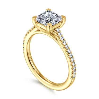 Abbie - 14K Yellow Gold Princess Cut Diamond Engagement Ring