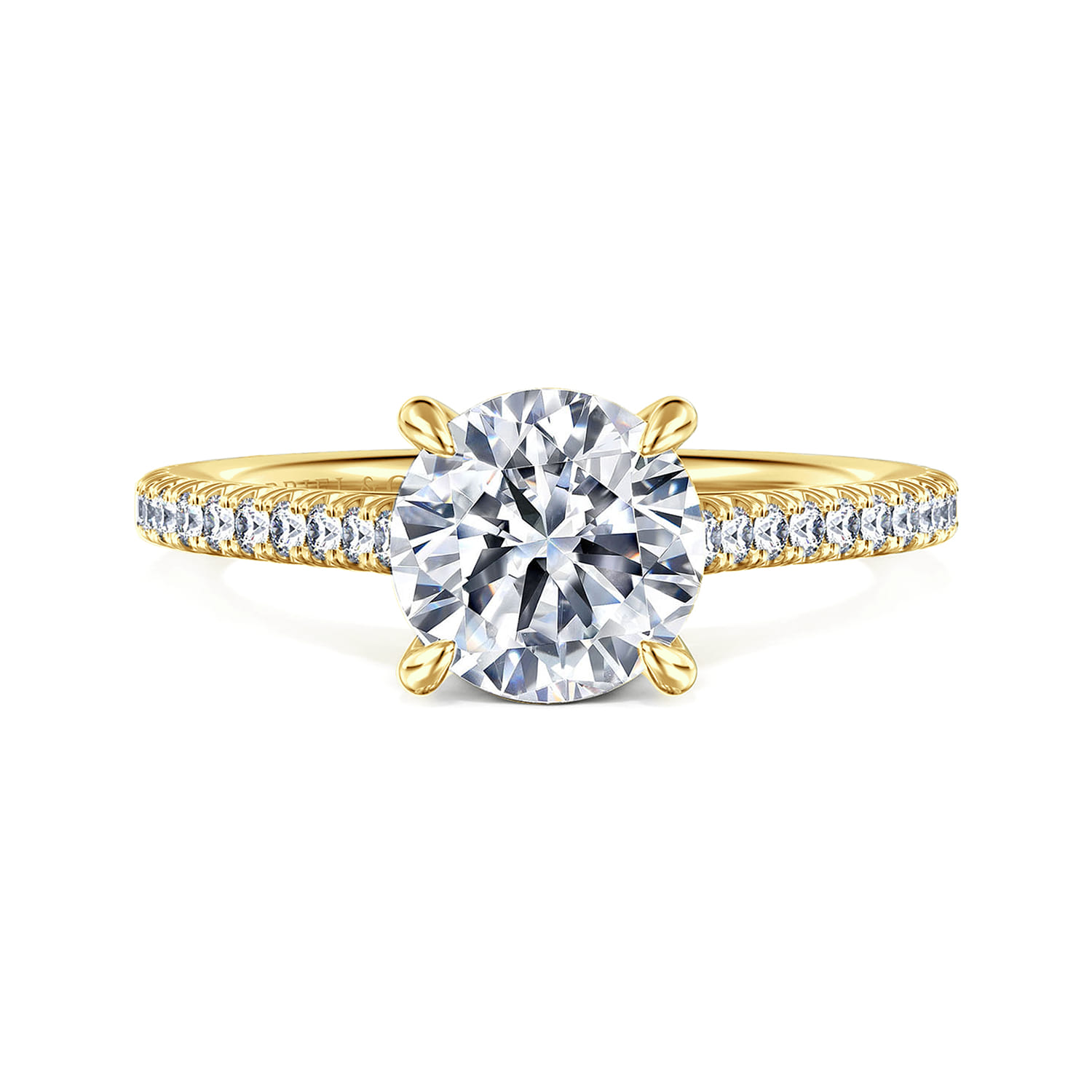Abbie - 14K Yellow Gold Round Diamond Engagement Ring