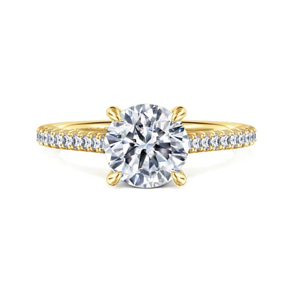Abbie - 14K Yellow Gold Round Diamond Engagement Ring