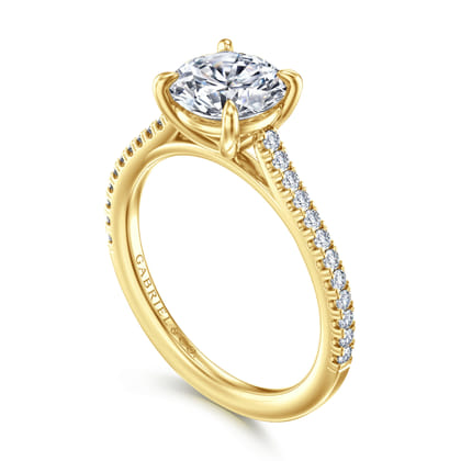 Abbie - 14K Yellow Gold Round Diamond Engagement Ring