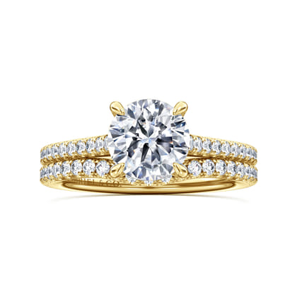 Abbie - 14K Yellow Gold Round Diamond Engagement Ring