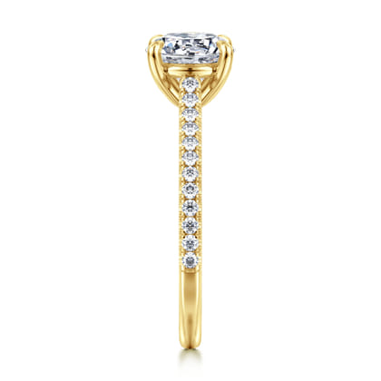 Abbie - 14K Yellow Gold Round Diamond Engagement Ring