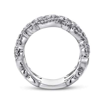 Abdie - Wide 14K White Gold Fancy Diamond Anniversary Band