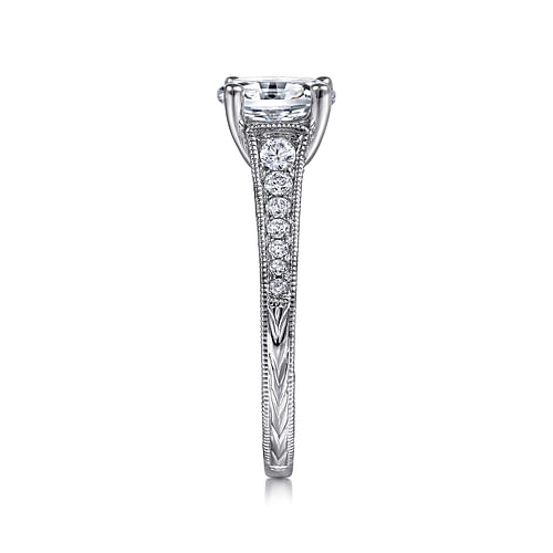 Abigail - 14k White Gold 0.75 Carat Oval Straight Natural Diamond ...