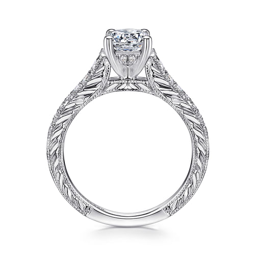 Abigail - 14K White Gold Round Diamond Engagement Ring - 0.26 ct - Shot 2