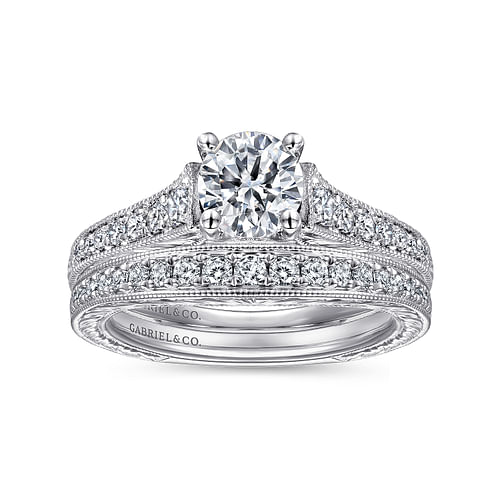 Abigail - 14K White Gold Round Diamond Engagement Ring - 0.26 ct - Shot 4