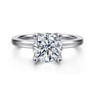 Abley - 14K White Gold Round Solitaire Diamond Engagement Ring