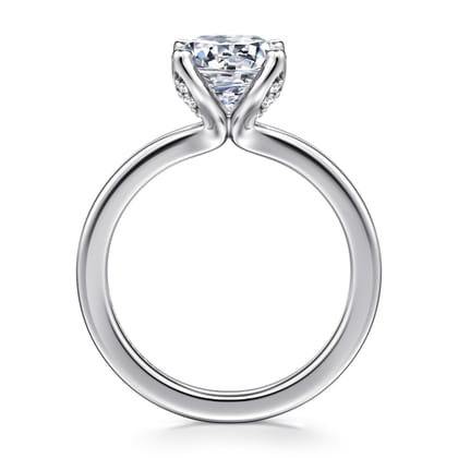 Abley - 14K White Gold Round Solitaire Diamond Engagement Ring