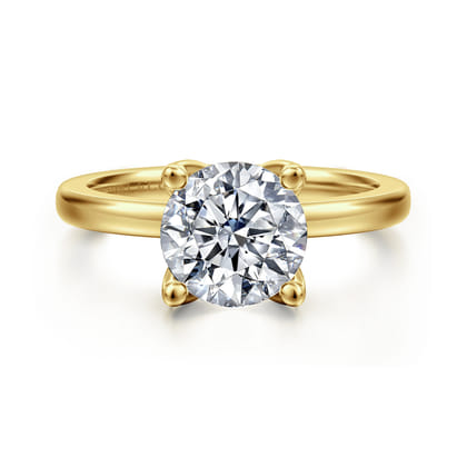 Abley - 14K Yellow Gold Round Solitaire Diamond Engagement Ring
