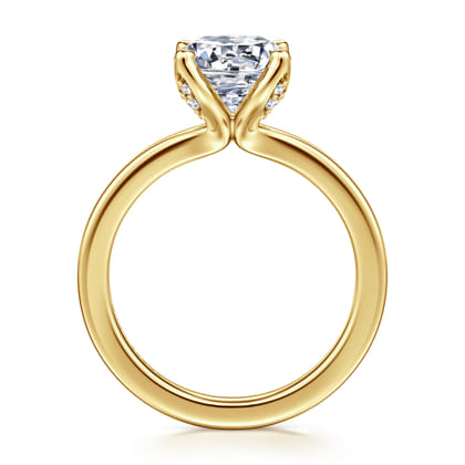 Abley - 14K Yellow Gold Round Solitaire Diamond Engagement Ring