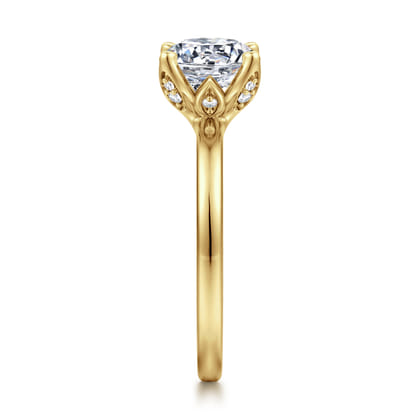 Abley - 14K Yellow Gold Round Solitaire Diamond Engagement Ring