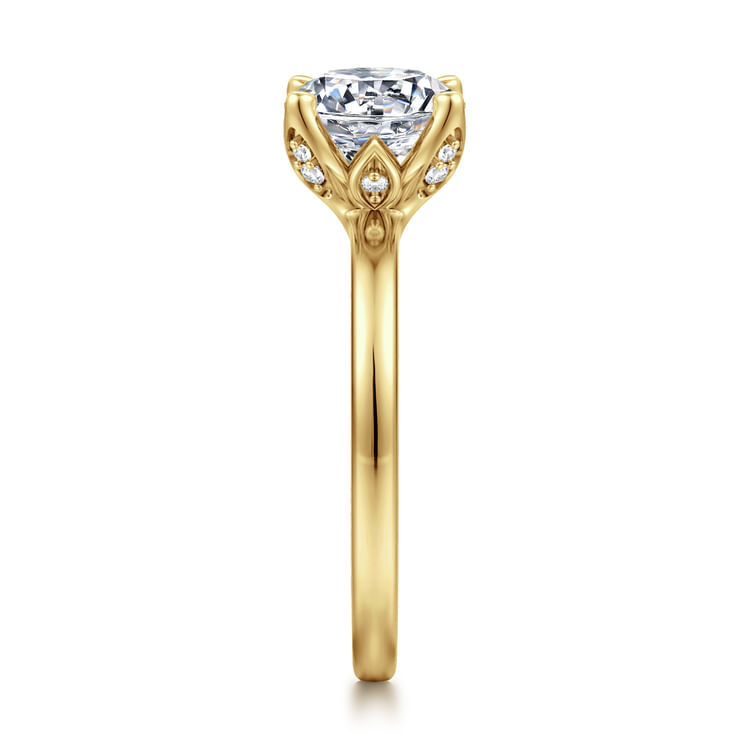 Abley - 14K Yellow Gold Round Solitaire Diamond Engagement Ring