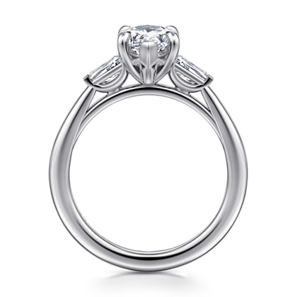 Acacia - 14K White Gold Marquise Shape Three Stone Diamond Engagement Ring