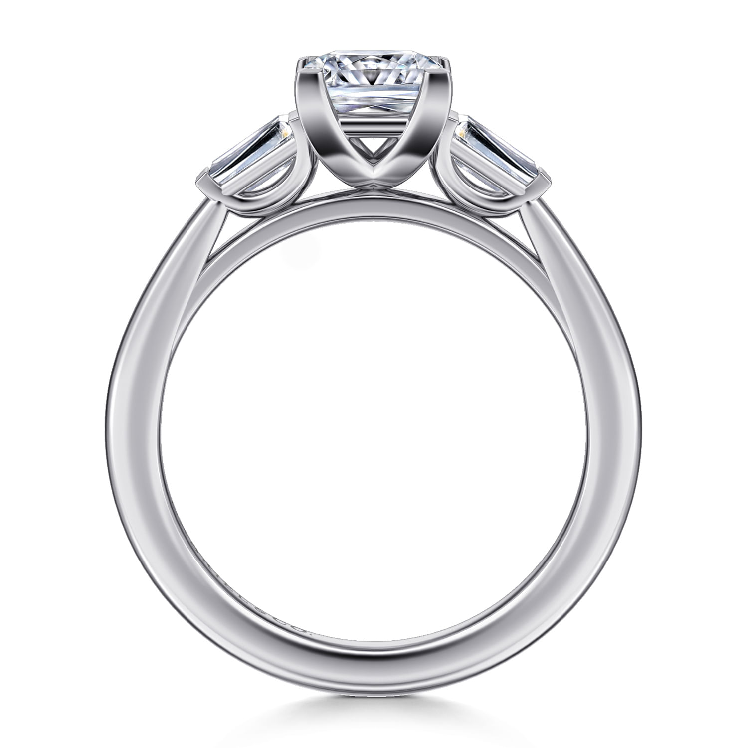 Acacia - 14K White Gold Princess Cut Three Stone Diamond Engagement Ring