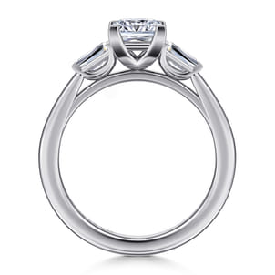 Acacia - 14K White Gold Princess Cut Three Stone Diamond Engagement Ring