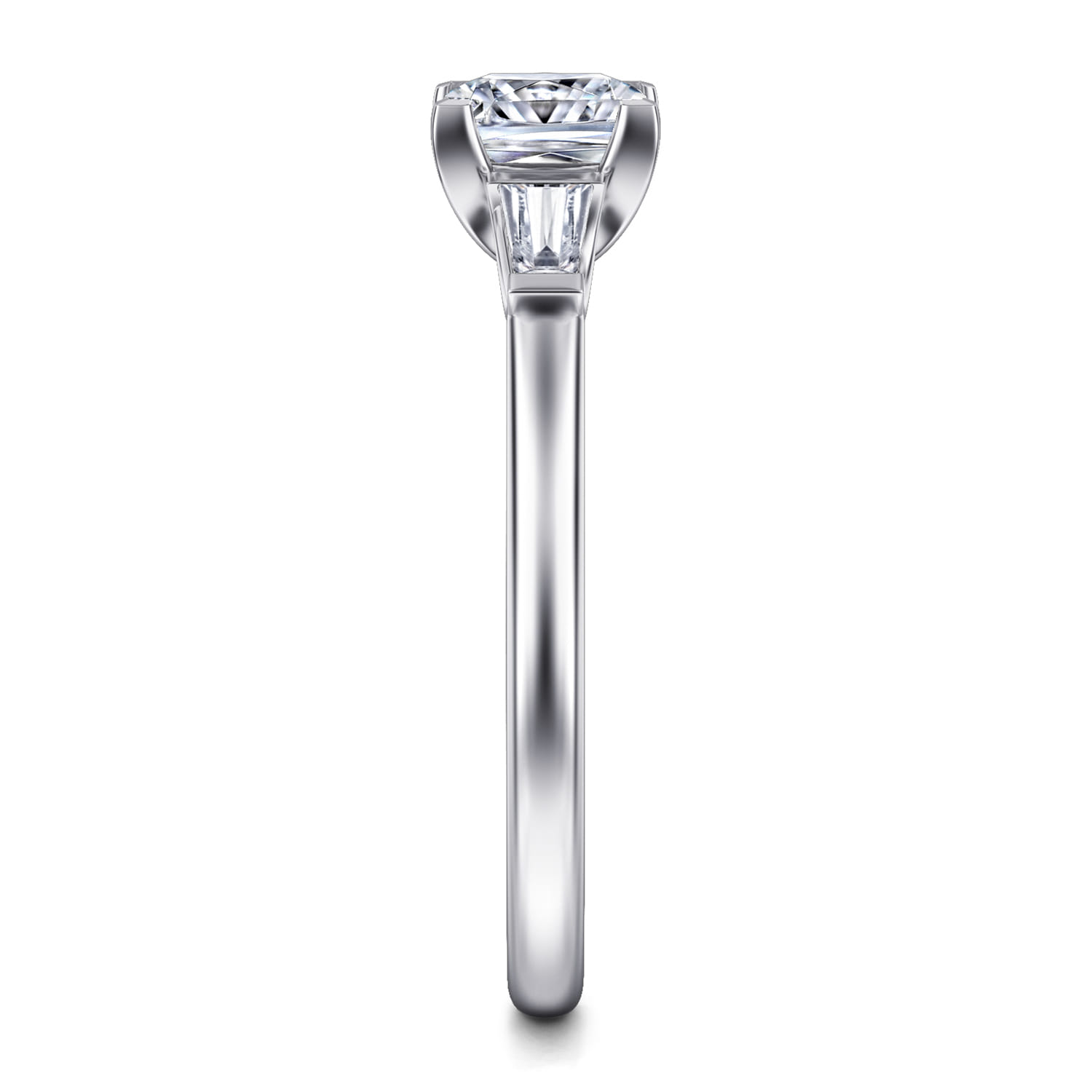 Acacia - 14K White Gold Princess Cut Three Stone Diamond Engagement Ring