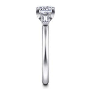 Acacia - 14K White Gold Princess Cut Three Stone Diamond Engagement Ring