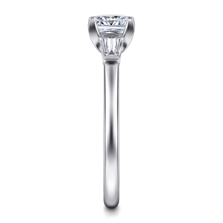 Acacia - 14K White Gold Princess Cut Three Stone Diamond Engagement Ring