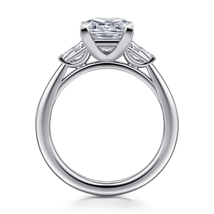 Acacia - 14K White Gold Princess Cut Three Stone Diamond Engagement Ring