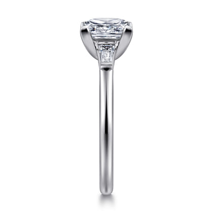 Acacia - 14K White Gold Princess Cut Three Stone Diamond Engagement Ring