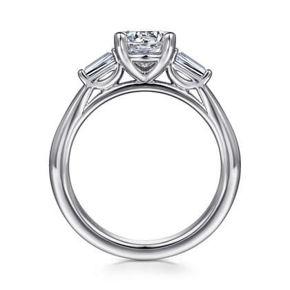 Acacia - 14K White Gold Round Three Stone Diamond Engagement Ring